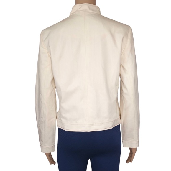 Cole Haan City Cream Color LightWeight Button Up Jacket Size 6 - Picture 4 of 9